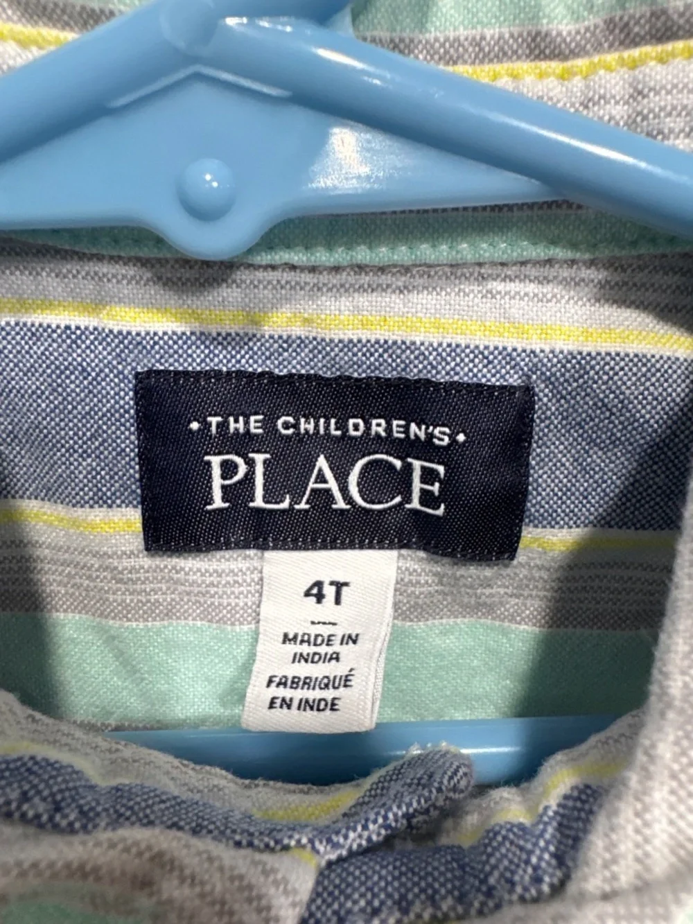 The Children's Place short-sleeve striped button-up shirt size 4T
